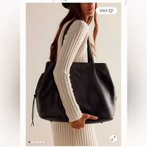 free people sid slouchy vegan tote washed black